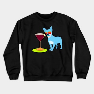 Blue Chihuahua and Champagne Crewneck Sweatshirt